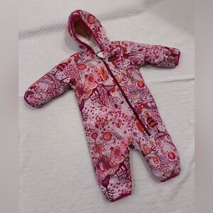 Patagonia Woodland reversible Puff-Ball Baby Infant Bunting 3 months
